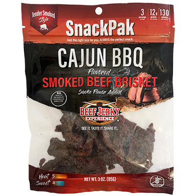 Smoked Cajun BBQ Beef Brisket Jerky SnackPak